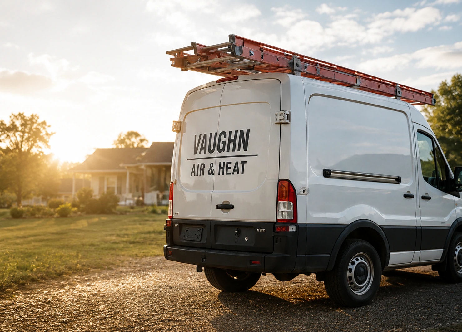 Service van parked at a customer site